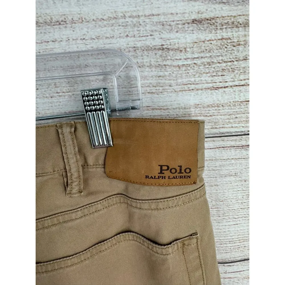 Polo Ralph Lauren 5 Pocket Tapered Leg Khaki Jeans Mens 38x30‎ Beige Tan